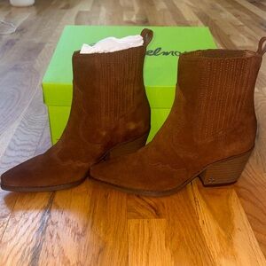 Sam Edelman Dark Brown Suede Ankle Booties